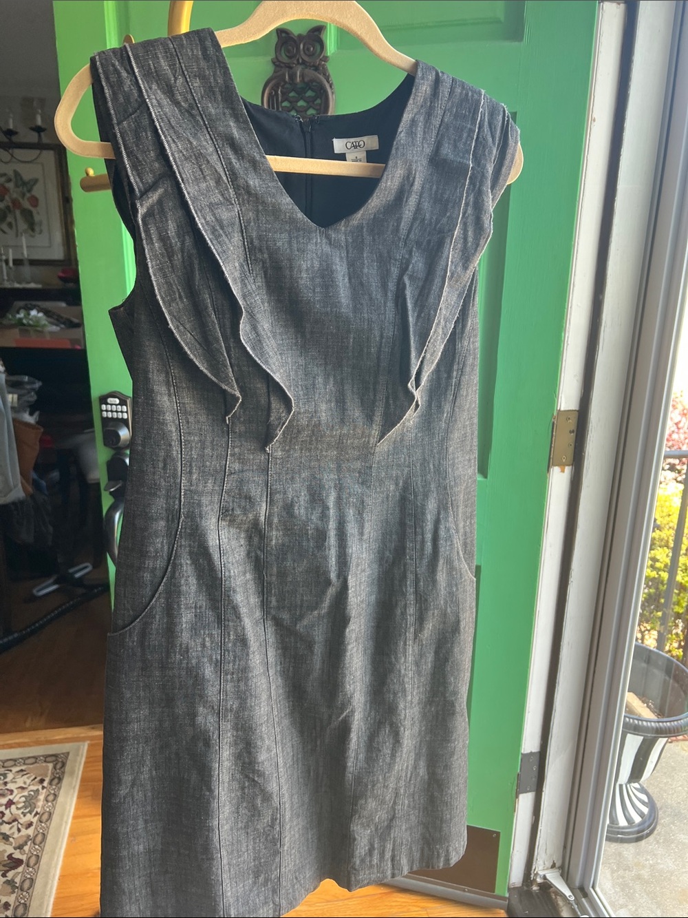 Gray 💯% cotton Dress pockets size 8 NWOT